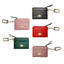 Designers Woman quilted Wallet Keychain leather key wallets man 10A zip Wallets Luxurys card purse unisex mini pink id Card Holders fashion High quality coin wallets