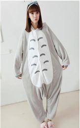 Jappan Cartoon Animal Totoro Unisex Adult Flannel Onesies Pajamas Kigurumi Jumpsuit Hoodies Sleepwear For Adults Welcome Whole4292751