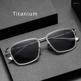 Sunglasses Pure Titanium Summer Sun Visors Polarised Light Retro Box Men Women Vintage Minimalist Design