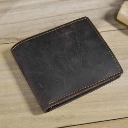 Wallets Sbirds Simple Design Leather Short Wallet For Men Male Real Cowskin Card Purse Mini Men's Slim Thin