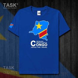 Congo COD Kinshasa Men's T-shirt New Top T-shirt Short Sleeve Clothes Sweatshirt Country Map Summer Fashion Jersey Sports 50 X0621 284Y