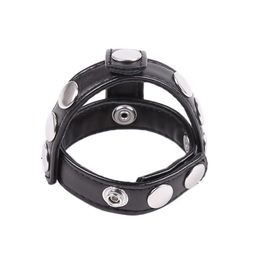 BDSM Bondage Sex Cock Rings Leather Penis Rings Man Delay Ring Ball Stretcher Scrotum Belt Fetish Erotic Sex Toys for Men4877925