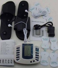 Electric Body Massager Full Body Relax Muscle Therapy Health Care Massager Pulse Tens Acupuncture Therapy Slipper 8pads4465943