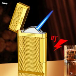 Loud Clear Sound Blue Flame Lighter Butane Lighter Torch Windproof Cigarette Lighter