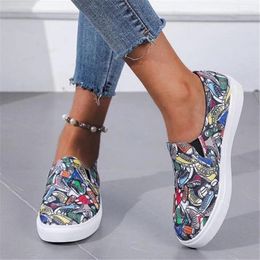 Casual Shoes Large Size Women's 2024 Canvas Fashion Running Breathable Thick-soled Sneakers Mixed Colours