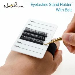 Makeup Brushes NATUHANA Acrylic Eyelash Extensions Organiser Pallet False Lash Pad Stand Palette Adhesive Glue Holder With Belt