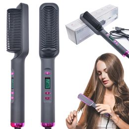 Hair Straightener Brush Comb Anti-scald Straightening Fast Heating Ceramic Tools 240424