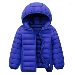 Jackets Winter Kids Boy Lightweight Down Jacket Coats Autumn Children Girls Blue Hooded Outerwear Teen Casual Cotton Clothing 6-14 Years