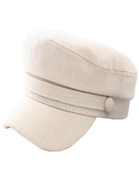 Qinju Ladies Newsboy Cabbie Beret Cap Bakerboy Peaked Vintage Cotton Linen Fiddler Flat Hat for Women7330509
