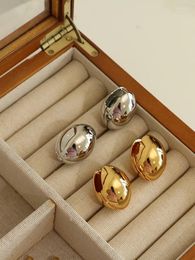 Stud Earrings Brass Shiny Eggs Women Jewellery Punk Party T Show Gown Runway Trendy Korean Japan Israel Style INS