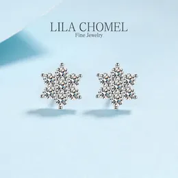 Stud Earrings PT950 Platinum Certified Moissanite Dcolor 1.4CT Sparkling Snowflake Diamond For Women Wedding Luxury Fine Jewelry