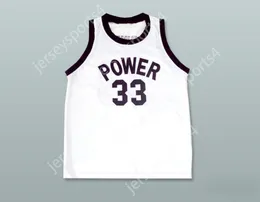 CUSTOM NAY Mens Youth/Kids LEW ALCINDOR JR 33 POWER MEMORIAL ACADEMY WHITE BASKETBALL JERSEY TOP Stitched S-6XL