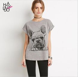 Brand DesignerSweet Women039s TShirt Cartoon Tops Interesting French Bulldog Print Tshirt Easy Brand T shirt Leisure Allm6550401