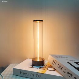 Table Lamps Modern Nightstand Lights Minimalist Cordless Desk Lamp Bedside LIGHT Designed Large Charge 3 Level Touch Dimmable