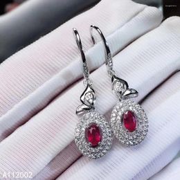 Dangle Earrings KJJEAXCMY Fine Jewellery Natural Ruby 925 Sterling Silver Women Gemstone Support Test Fashion