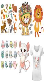 DIY Heat Transfer Animal Patches Iron On Patches Stickers For Clothes Tshirt Dresses Heat Press Appliqued Stickers Parches4085953