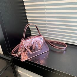 Shoulder Bags Metal Mirror PU Solid Square Mini Handbags Personality Compact Cute Versatile For Women 2024 Fashion In Summer