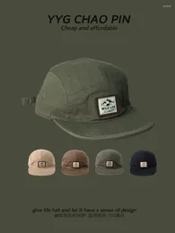 Ball Caps Niche Peaked Cap Female Spring And Summer Retro Washed Workwear Mountain Flat Brim Baseball Hat Male Fashion