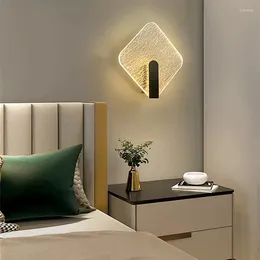 Wall Lamps Modern Light Luxury Bedroom Bedside Lamp Round Square Gold Indoor Background Decor Sconces Living Room Stairs Fixtures 220V