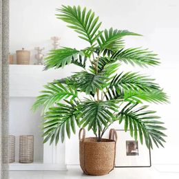 Decorative Flowers 78 Cm 21 Leaf Artificial Areca Plant Iron Tropical Palm Tree Fake Green Leaves Garden Home Office Decor