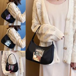 Evening Bags Fashion Armpit Shoulder Bag Clutch Sculpture Pattern Print Casual Women Hobos Handbag Woman Underarm Purse
