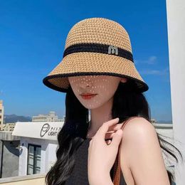 Wide Brim Hats 1Pc Spring And Autumn Women's Japanese Style Fresh Knitted Fisherman Summer Mesh Breathable Bucket Hat