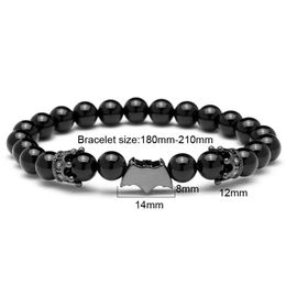 Fashion Mcllroy Beads Bracelet men black natural stone Bracelets Super Hero Halloween charm bracelet pulseira masculina Christmas9220634