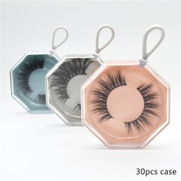 New Eyelash case Creative False Eyelash Packaging Box Acrylic Polygonal Keychain Empty Lash Package Case With Tray without eyelas6168967