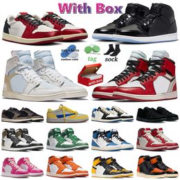 jump man 1 with box sneakers basketball shoes space jam trophy room away black phantom dark mocha fragment smoke grey jumpman 1s trainers outdoor shoe dhgate EU47 US13