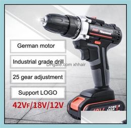 Electric Drill Power Tools Home Garden 2Speeds Cordless Screwdriver 21V 18V 12V Lithium Battery Mini Tool Bc Drop Delivery 2021 6786512