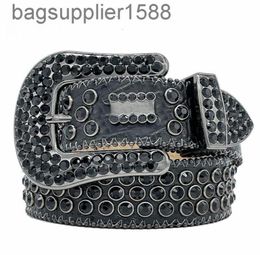 2022 Designer BeltSimon Belts for Men Women Shiny diamond belt Black on Black Blue white multicolour93663603937063