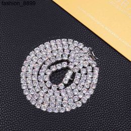 4 mm VVS Moissanite Fine Gioielli Catene da tennis Hip Hop 925 Sterling Sterling Iced Out Gold Bling Diamond Packlace per uomini