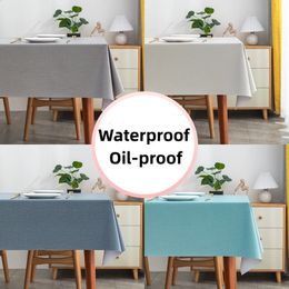 PVC Waterproof Table Cloth Oil-proof Rectangular Tablecloth Square Covers Home Kitchen Dining Colth Cover Mat 240428