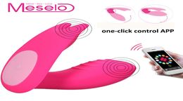 Meselo Wearable Vibrator Phone App Remote Control 7 Speed Double Head Sex Toys For Woman Clitorial Gspot Vagina Dildo Vibrators Y6389754