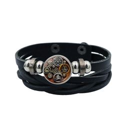 10colors science fiction fantasy viking hero movie film Glass Cabochon Multilayer Leather Bracelets High Quality Bangles