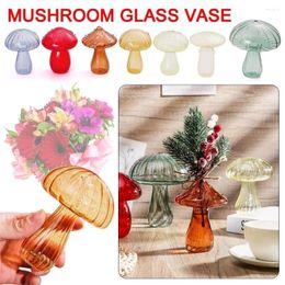 Vases Transparent Flower Bottle Hydroponic Glass Vase Mushroom Pumpkin Simple Home Decoration