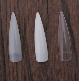 500 Pcs Sharp Long False Nail Art Tips Acrylic Salon White Natural Clear Durable TransparentWhiteNatural1101631