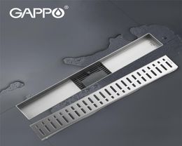 GAPPO Antiodor Drains Recgangle Linear Waste Drainer Bathroom Floor Drain Cover Stopper Bathroom Shower Drain Hair Catcher T200712203020