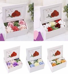 Flower Scented Bath Body Valentine039s Day Gift Smokeless Christmas Scented Candles Set Romantic Gifts Rose Soap Flower Gift Bo8452087