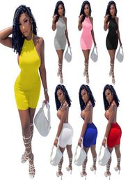 Sexy Jumpsuits For Womens Designer Lace Up Rompers Backless Bodysuits Solid Colour Onepiece Clothing5134876