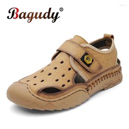 Sandals Classic Summer Men Handmade Mesh Sneakers Casual Breathable Shoes Outdoor Walking Comfortable Men's Big Size