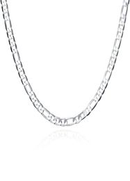 Plated sterling silver necklace 20 inches men039s 6M flat three room one chain DHSN032 Top 925 silver plate Chains Necklac4321957