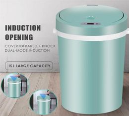 16L Automatic Intelligent Sensor Smart Trash Can Waste Bin Dustbin Plastic Household Dry and wet 2109074622504