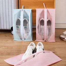 Storage Bags Tranparent PEVA Shoes Bag Portable Waterproof Duseproof Zipper Classified Hanging Closet