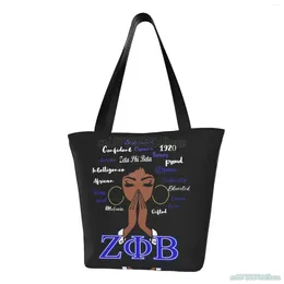 Shoulder Bags Zeta Phi Beta Ladies Handbags Extra Large Canvas Tote Storage Handle Bag For Gym Beach Travel Reusable Grocery Shopping