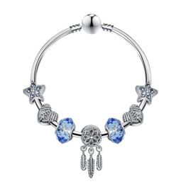 Charms fit for Bracelets Blue Star Beads Dream Catcher Dangle Pendant Bangle love Bead Diy Wedding Jewellery Accessories2466685