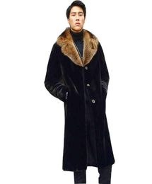 Europe and the United States New Large Imitation Fox long Coat Fur one Men039s jacket size S4XL 5XL8251293