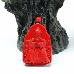 Chains Natural Authentic God Of Wealth Pendant Red Sand Wutai Mountain 5 Men's And Women's Fine Jewellery