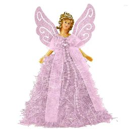 Christmas Decorations Angel Tree Topper Figurines Treetop With Luxury Dress Doll Standing