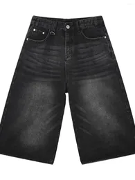 Women's Jeans Korean Fashion Retro Deeptown High Waisted Y2k Baggy Oversize Denim Shorts Harajuku Cropped Pants Neutral Streetwear